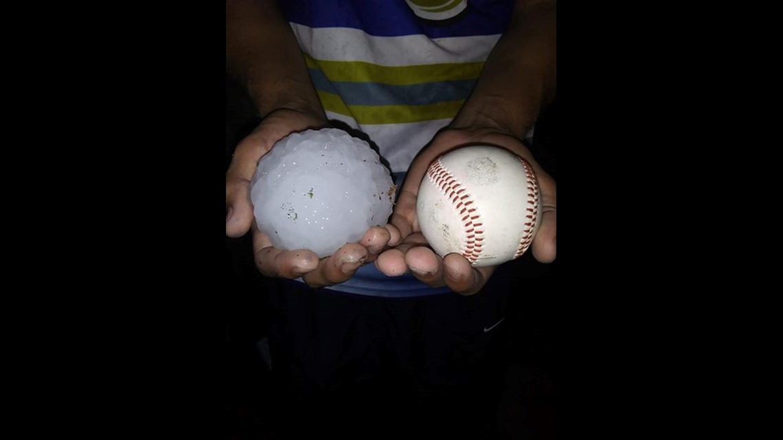 Baseball-sized hailstones from the San Antonio storm